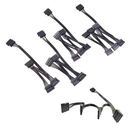 4Pin 1 Male To 3/4/5/6 Female Splitter SATA Power Extension Hard Drive Cable*k* - Afbeelding 11 van 16