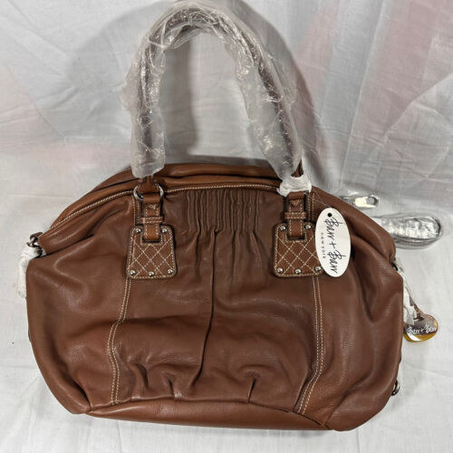 Barr + Barr New York Leather Handbag  Shoulder Purse With Dust Cover Brown - Afbeelding 1 van 6