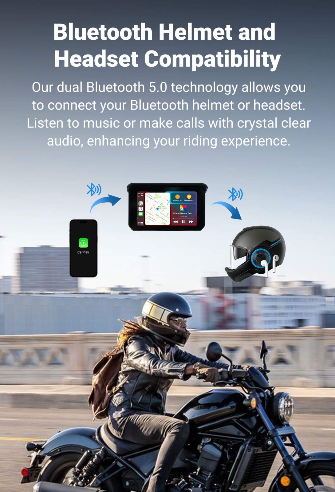 Schermo Impermeabile OTTOCAST C5se W/gps per Moto Wireless Carplay/android Auto - Miniatura 12