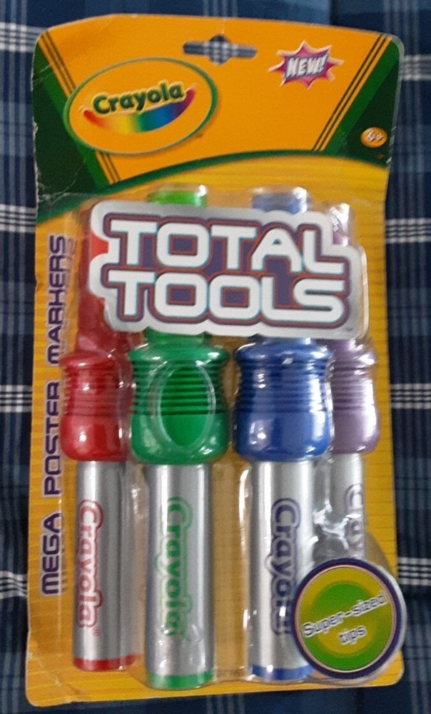 Crayola 4 Pack TOTAL TOOLS Mega Poster Markers - Red Blue Green Purple - NEW!