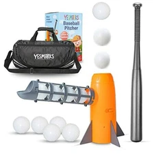 YESMARKS Kids Auto Baseball Pitching Machine Outdoor Toy Set - Training Equipmen