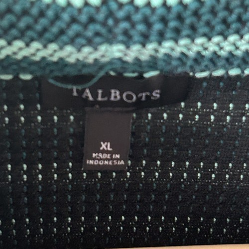 Talbots Top Gr. XL Strick gestreift Rollkragen grün adrett klassisch modern * - Bild 4 von 6
