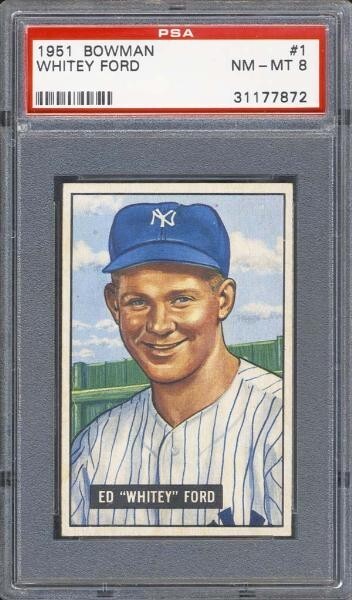 1951 Bowman #1 Whitey Ford PSA 8