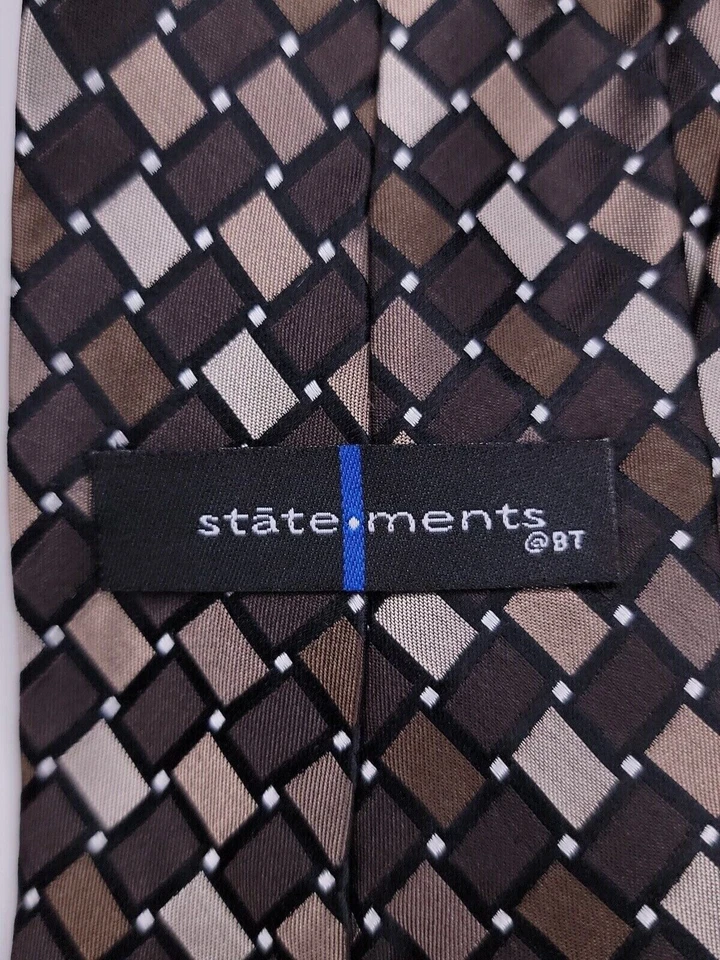 Corbata formal para hombre Statements 58"Lx3,5"W corbata de cuello marrón Foto 3 de 4