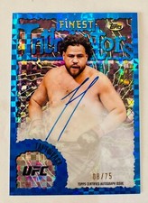 Tai Tuivasa 2024 Topps UFC Finest Intimdators Blue Refractor Autograph Auto /75