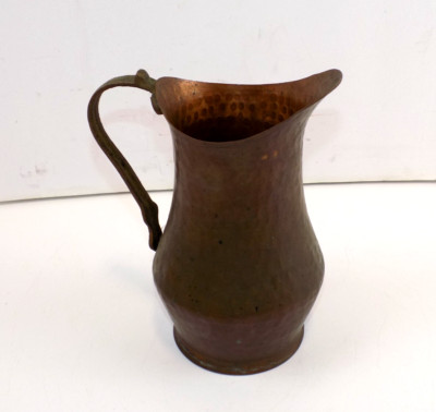 Vintage Hand Hammered Copper Pitcher w/ Brass Handle Copper Craft Guild