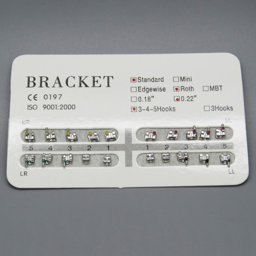 10 Packs Dental Orthodontic Brackets Braces Metal Standard Roth.022 Hooks 345 - Picture 4 of 20