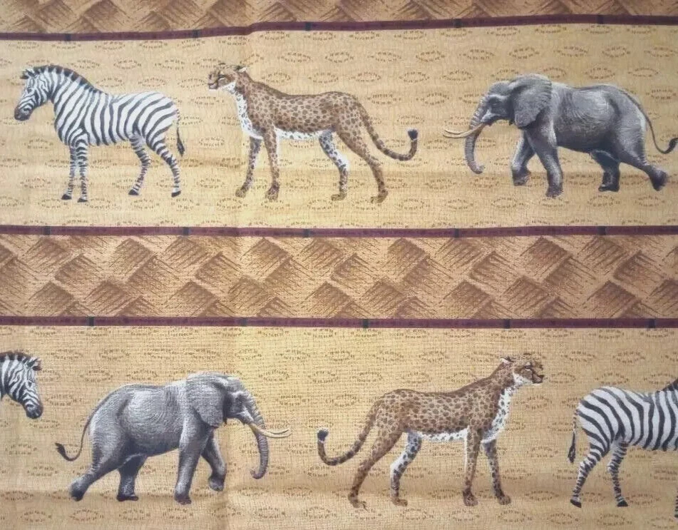 animals jungle elephant fun fabric length zebra piece 23 x 16 inch - Image 2 of 2