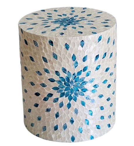 Mother Of Pearl Aquamarine Coffee Table - Picture 4 of 4