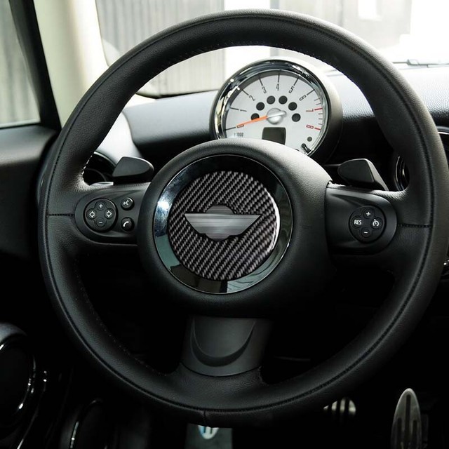 Carbon Fiber Center Steering Wheel Cover Trim Fit For Mini Cooper F55