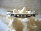 Sterling Silver Center Line Bead Cuff Bracelet    36B-1B