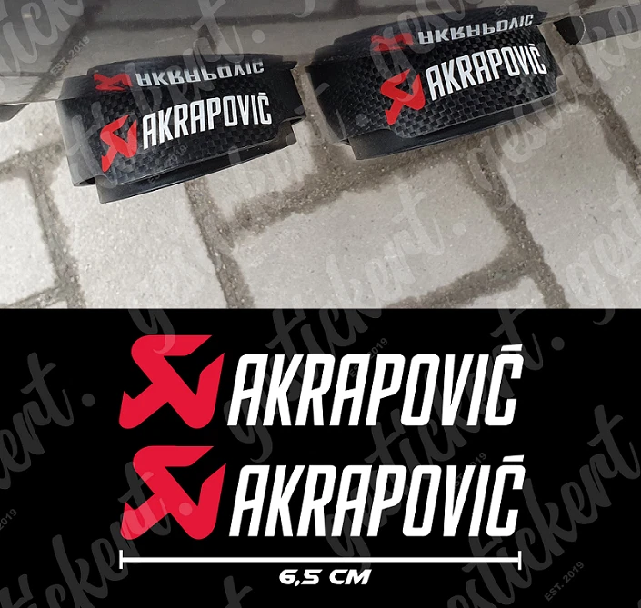 2 adesivi scarico 6,5 cm per Akrapovic sticker decal tuning exhaust car JDM