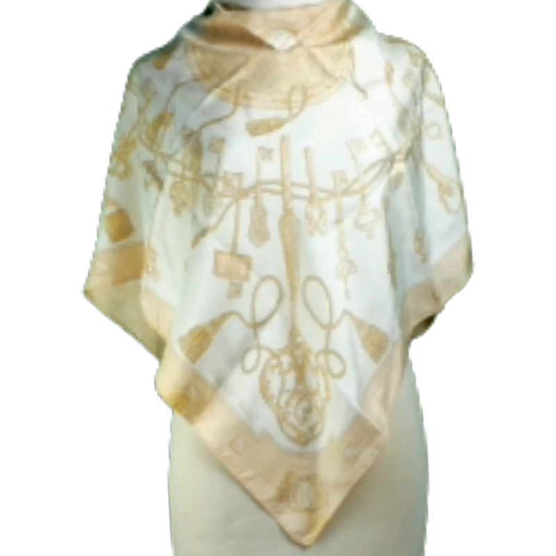 Bufanda de seda sarga vintage HERMÈS "Les Clefs" de Caty Latham en 1965 RARA 34" pulgadas Foto 2 de 4