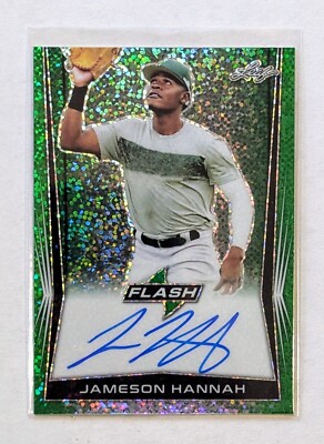 2018 Leaf Flash Jameson Hannah Green Auto /15 #BA-JH1 Colorado Rockies