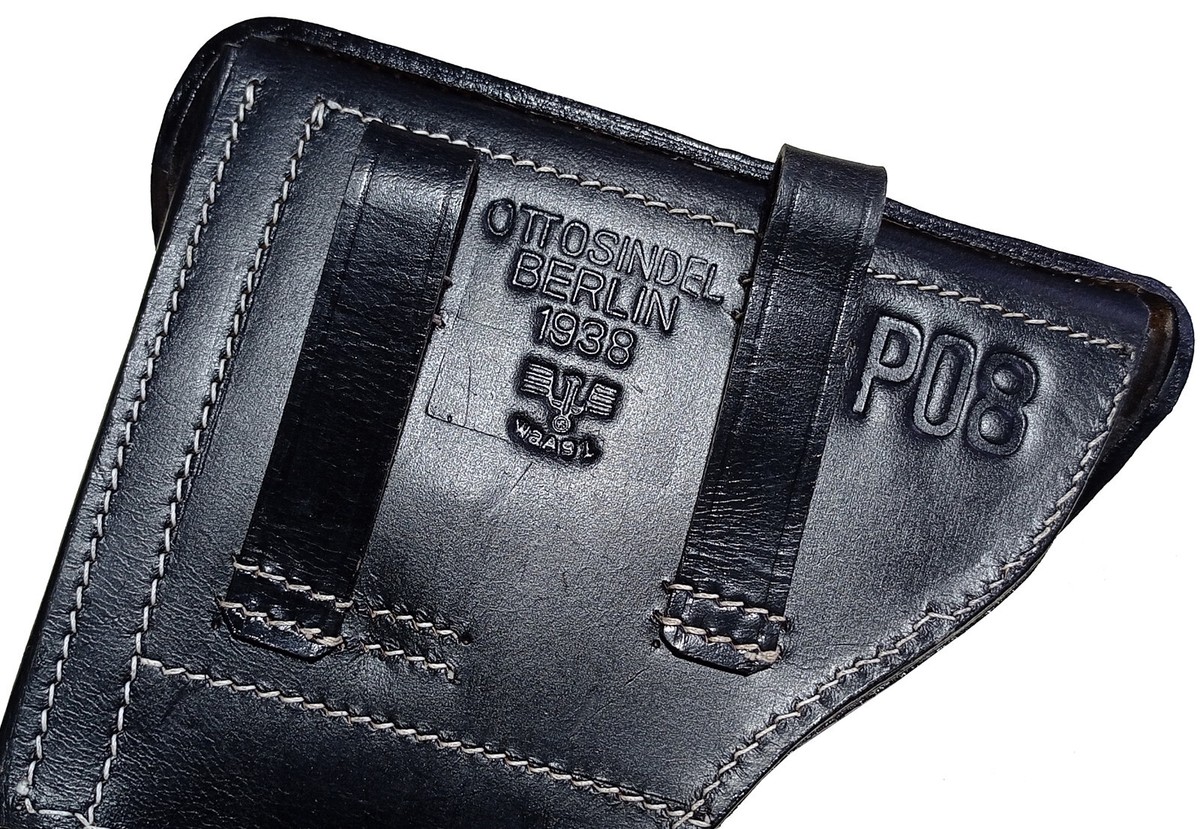 WWII German Luger P08 Hardshell Holster (Black) - Reproduction, No Takedown Tool 9 thumbnail image