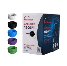 1000FT CAT6 CMR Riser Ethernet Cable UTP Solid Bare Copper LAN Network Wire LOT