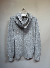 Lauren Ralph Lauren LRL Womens Cowl Neck Pullover Knitted Sweater Gray XL Casual