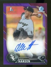 2016 Bowman Chrome Draft ALEC HANSEN Purple Refractor Auto #066/250 RC White Sox