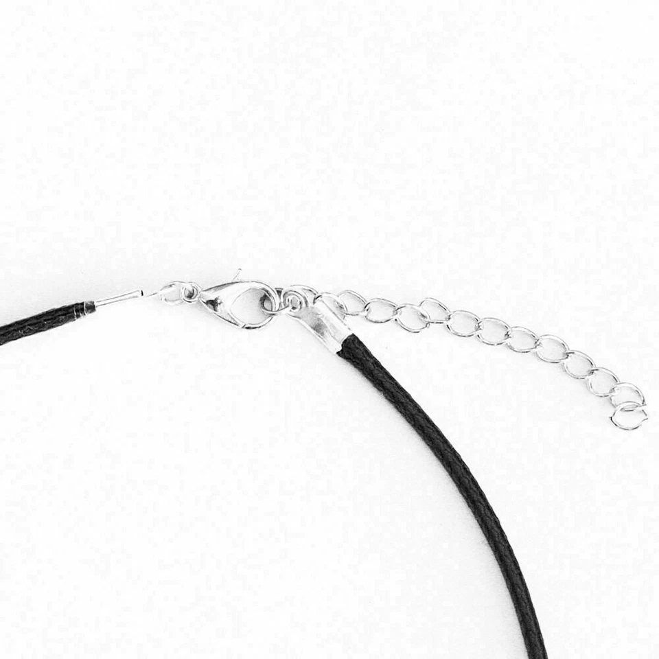 Collana OM ohm Yoga Zen con Ciondolo Argento in corda nera buddista Uomo e Donna - Immagine 3 di 4