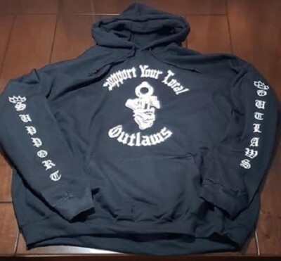 2 Sided Support local Outlaws Biker Motorcycle MC w/ sleeves Sweatshirt ...