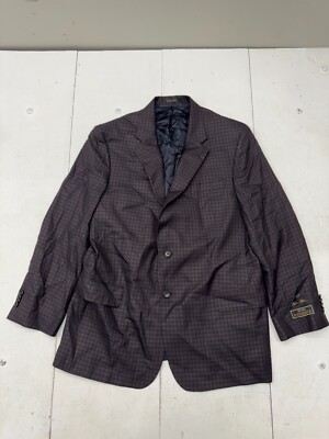 Jos A Bank Reserve Regal Fit Brown Check Print Button Sport