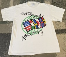 Vintage Atlanta Olympiad 1996 Centennial Olympic Games Shirt LARGE 1992 Issued
