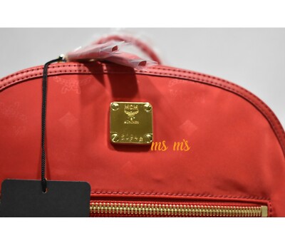 NWT MCM Large VIVA RED Nylon Logo Backpack | eBay display picture 3