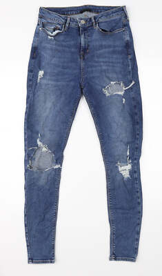 Sehr blaue Damen-Skinny-Jeans Baumwollmischung Größe 10 L26