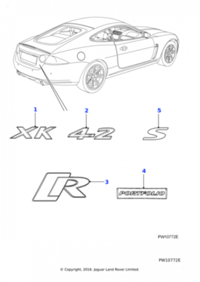 JAGUAR 07-11 XKR 09-15 XFR Trunk Emblem Badge R C2P14325 GENUINE