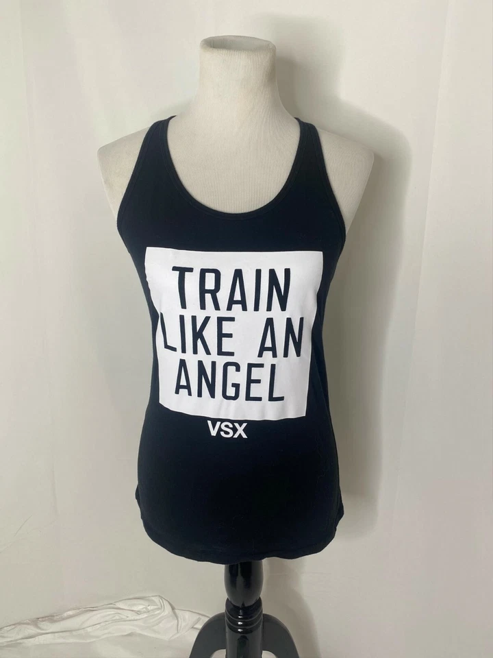 Camiseta sin mangas Victoria Secret para mujer pequeña deportiva negra blanca talla deportiva pequeña Foto 2 de 4