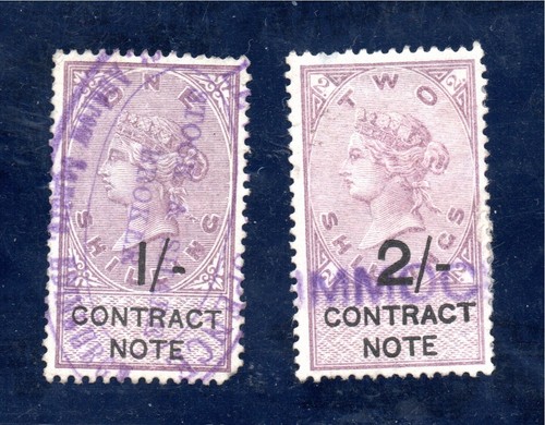 Great Britain Queen Victoria Fiscal 1/-, 2/- Contract Note Used | eBay ...