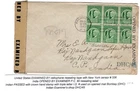 #908 Four Freedoms 1943 FDC - Twice Censored to India WWII