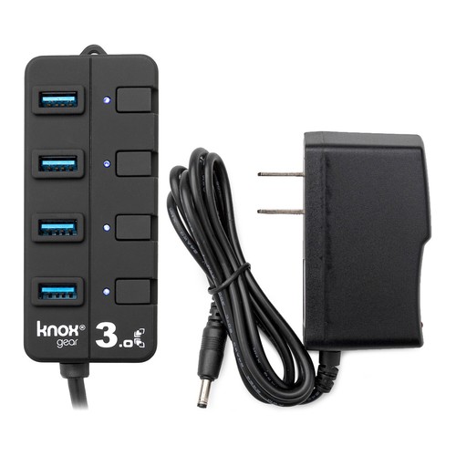 Knox Gear 4 Port 3.0 USB Hub with Individual Switches and LED Lights - Picture 2 of 11