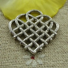 Free Ship 54 pcs tibetan silver heart charms 27X27mm L-3980