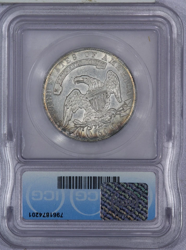 1834 Capped Bust Half Dollar 50c ICG AU50 Details O-118 R-4 Variety! - Image 2 of 2