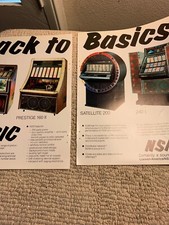 JUKEBOX VOLANTINO originale 1985 annuncio 11-8 1/4” Nsm Satellite 200 240 I City Prestige