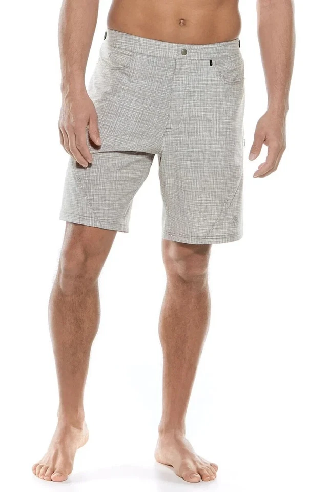 Coolibar Calasa Tech Swim Trunks Men's M Gray Liner Board Shorts UPF50 Travel Foto 3 de 4