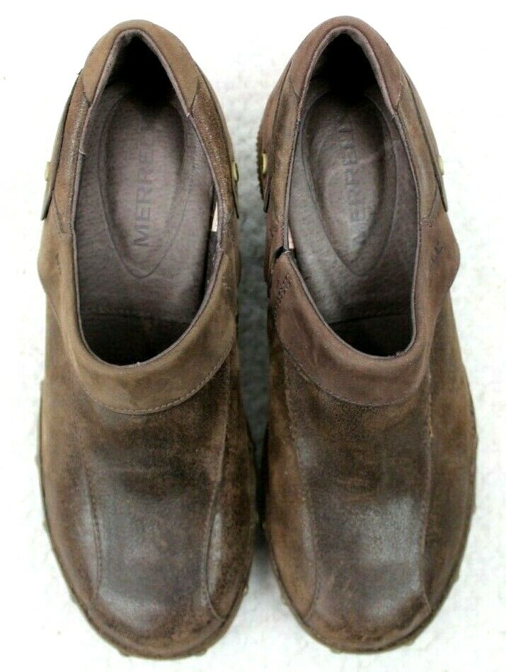 Merrell Luxe Wrap Expresso Leather Studded Slip On Clogs J68680