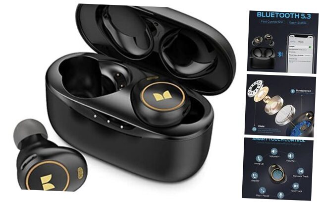 Wireless Earbuds, Achieve 300 AirLinks Bluetooth Headphones Touch Control-image