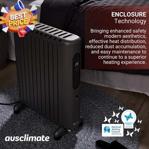 Ausclimate 2400W 11 Fin Smart Oil Column Heater Portable 24-Hour Timer Alexa - Picture 5 of 7