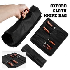 Chefs 5pcs Knife Storage Bag Black Oxford Knives Organizer Storage Roll Bag.