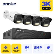 ANNKE 3K 5MP Audio POE Security Camera System 8MP 8CH NVR Outdoor AI Color Night