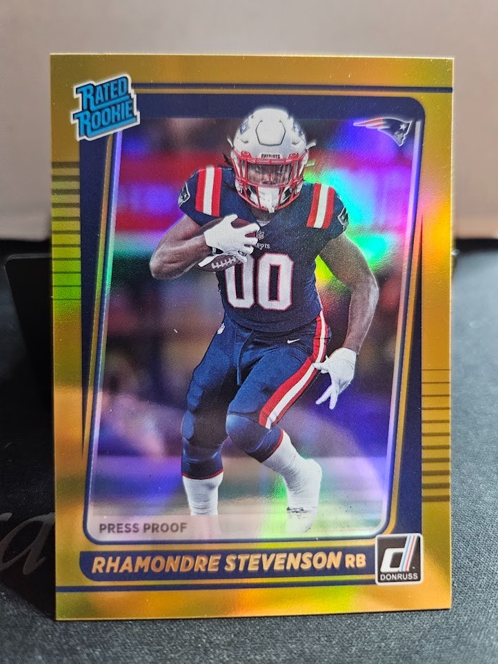 2021 Donruss Football Premium Gold Press Proof #286 Rhamondre Stevenson Rookie