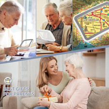 Magnifying Glass with Light, Rechargeable 5X Large Page Magnifier for Reading...