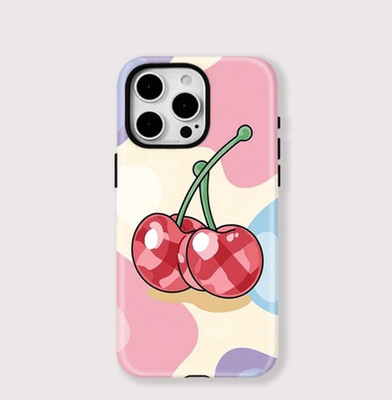 Cherry Fruit Pink Tough iPhone 17 16 15 14 13 12 11 Pro Hülle
