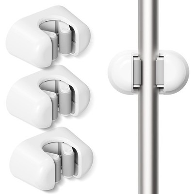 BEZOX Broom Holder, 3 PCS Wall Mount Mop Organizer Gripper, White