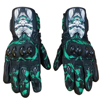 Green Joker Motorrad Racing Lederhandschuhe Motorrad Schutzausrüstung