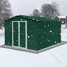 8x10 FT Outdoor Metal Storage Shed,Utility Garden Shed,Sloped Roof Lockable Door