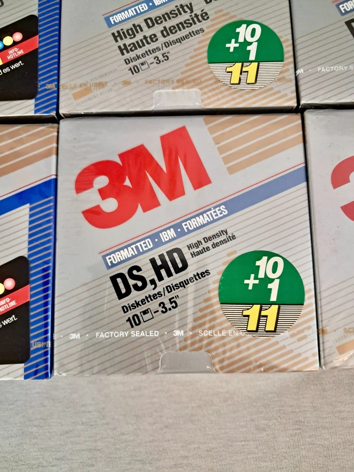 3M Disketten 3,5" DS,HD 1,44 MB IBM 100 Stück 10 Packungen Disc - NEU OVP Sealed - Bild 3 von 4