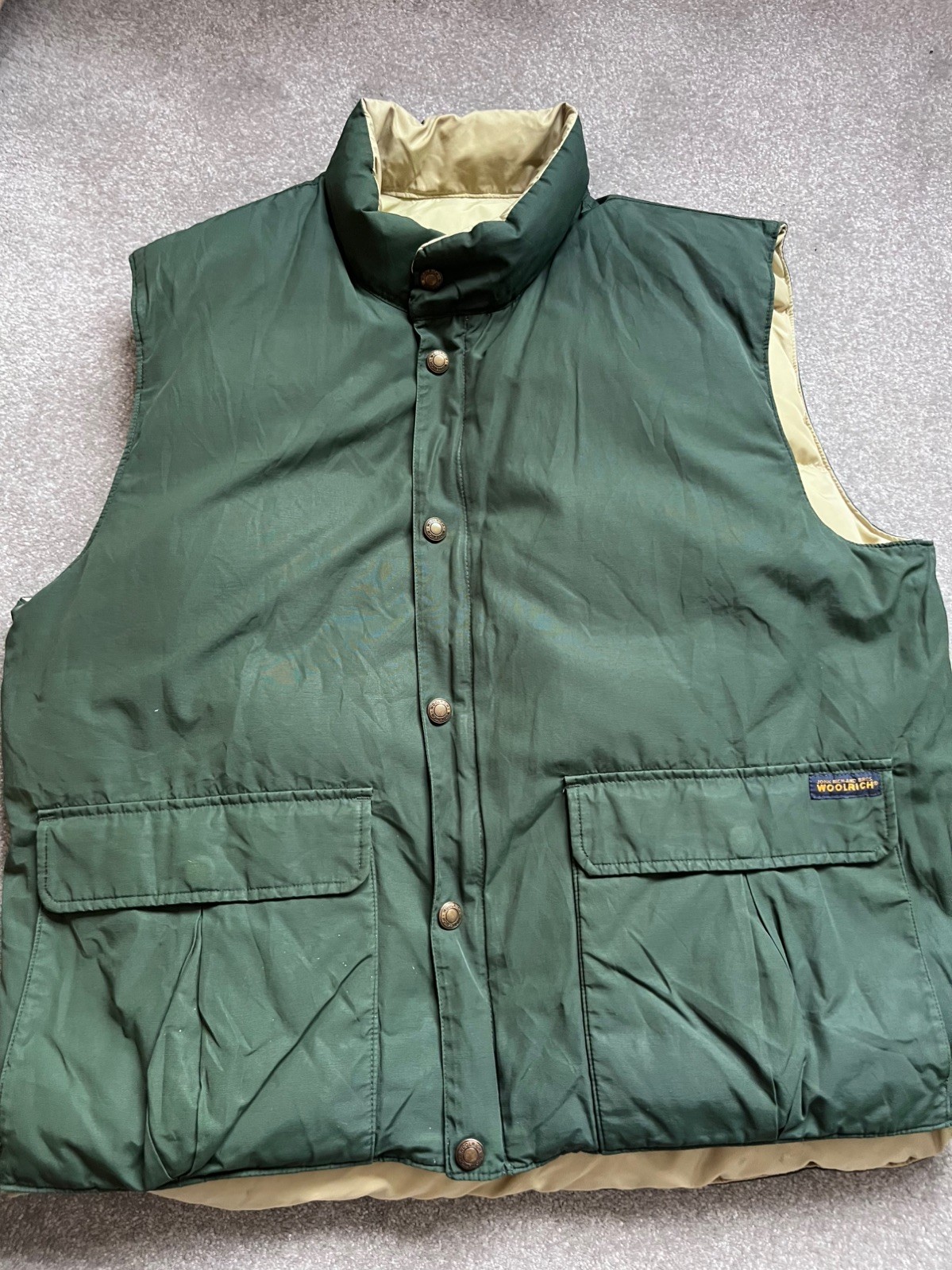 Vintage 90s Woolrich reversible goose down L fits like XL Outdoor Puffer Vest image 2